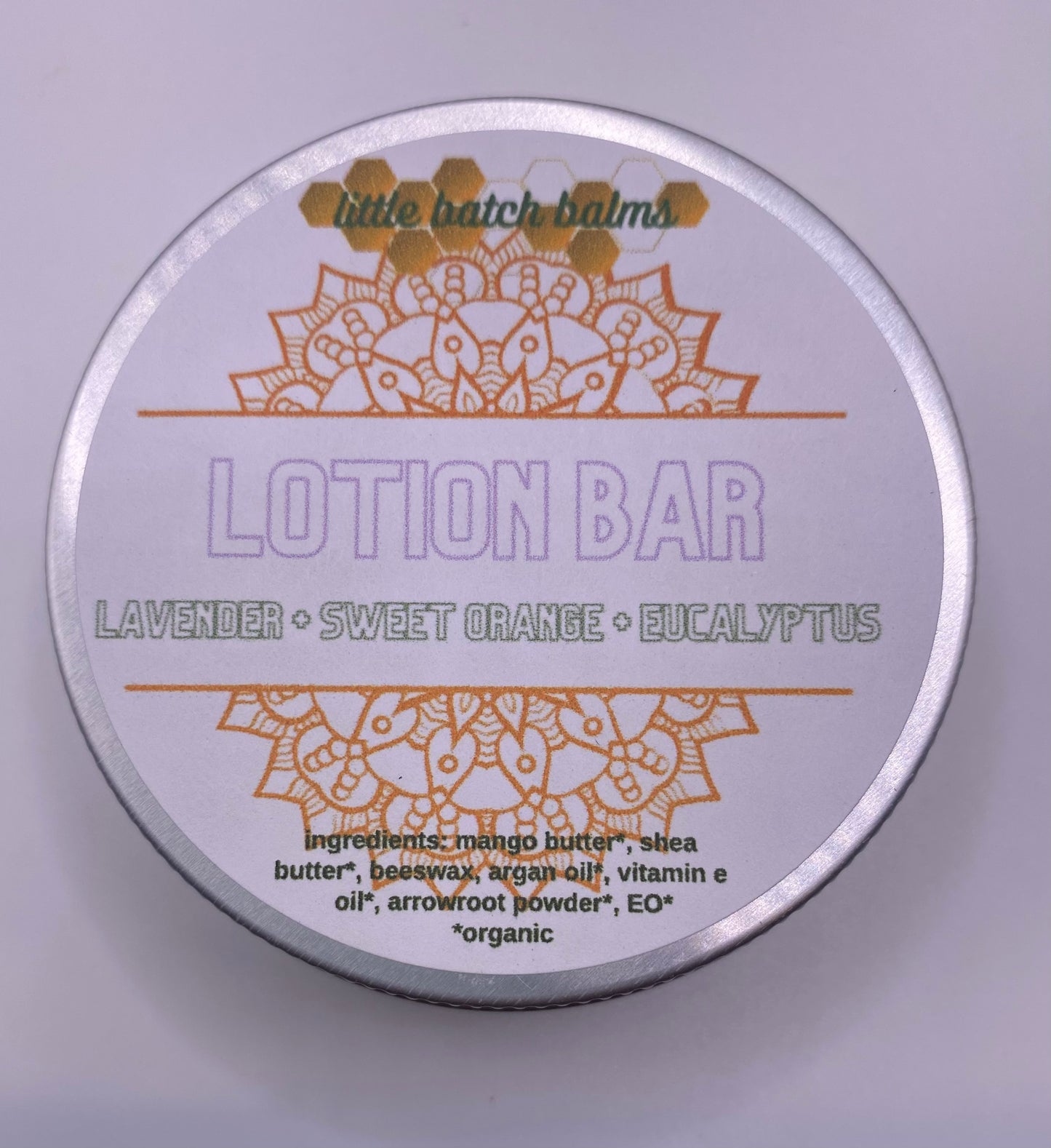 Lavender + Sweet Orange + Eucalyptus Lotion Bar